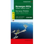 Norge södra nord FB delkarta 2 Trondheim - Lillehammer - Ålesund